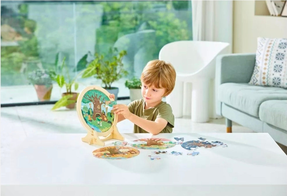 🪀 Puzzle en bois 4 saisons avec chevalet~PRE-COMMANDE